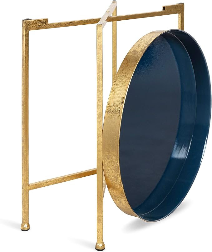 Kate and Laurel Celia Metal Foldable Round Accent Table, 18.25" x 18.25" x 22" - Image 5