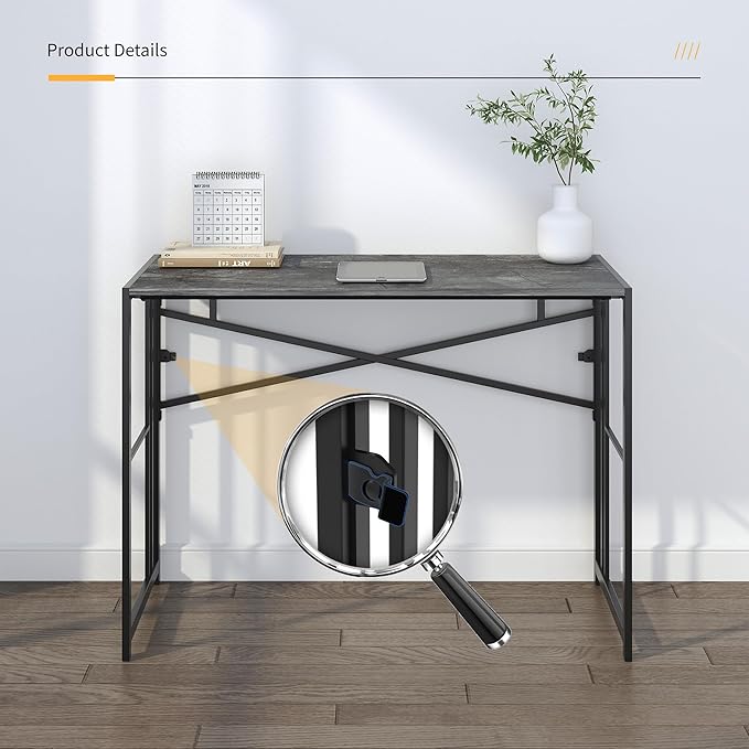 Folding Desk 40 inch Writing Gaming Computer Camping Desk, No Assembly Required - Image 9