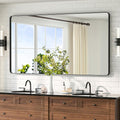 TETOTE Black Frame Mirror 55 x 30 Metal Framed Bathroom Vanity Mirrors by TETOTE