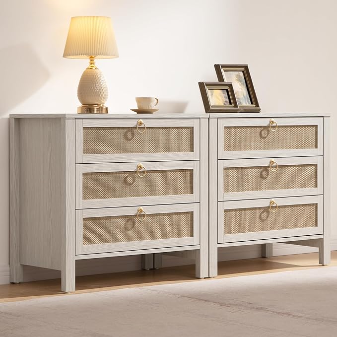 SICOTAS White Nightstand Set 2 by SICOTAS