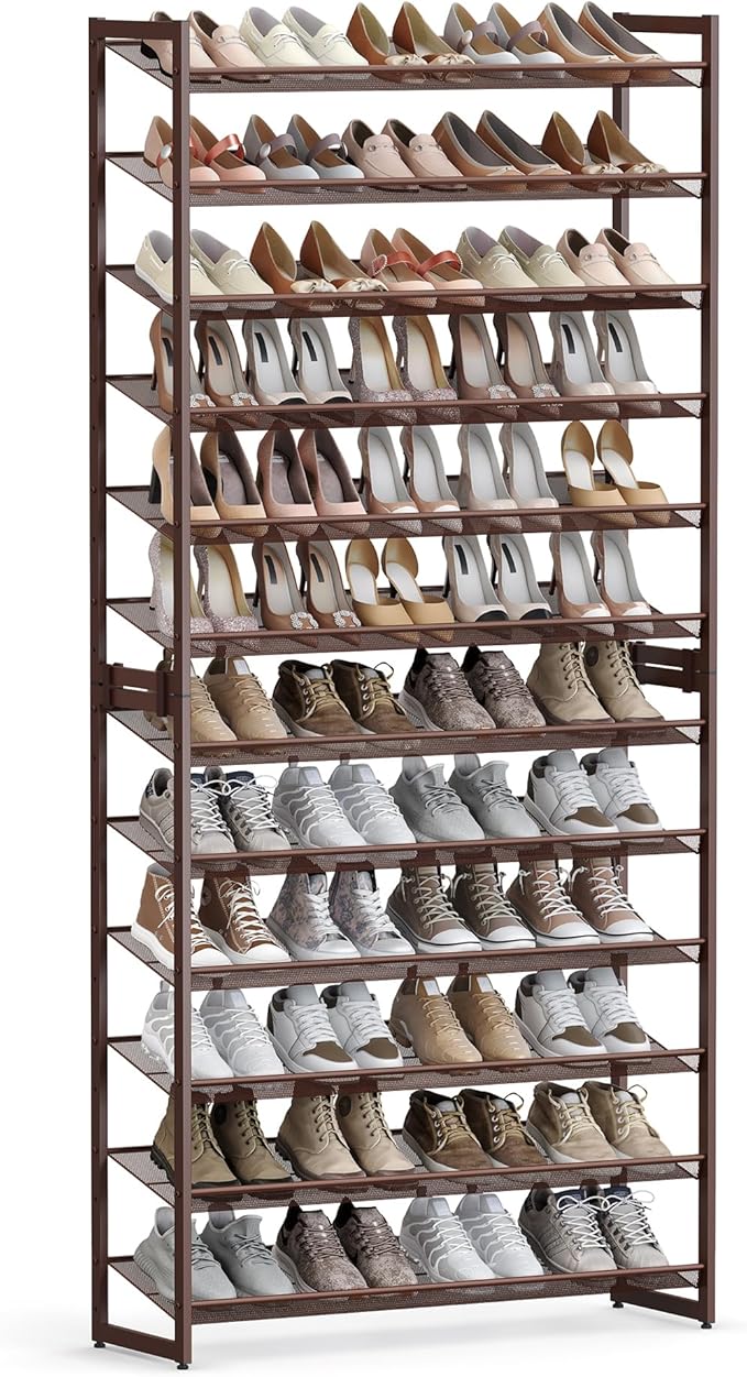 SONGMICS Shoe Rack, 12-Tier Shoe Organizer, Metal Rack by SONGMICSbySONGMICSHOME