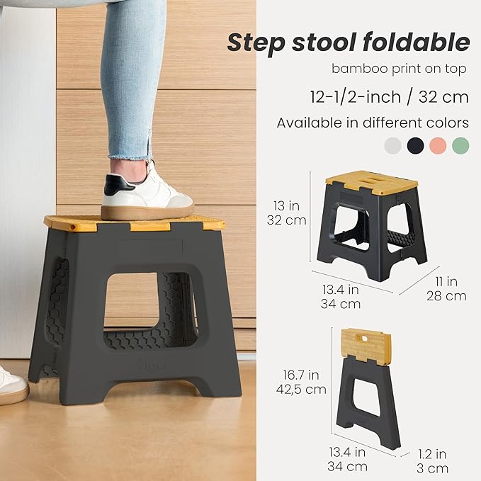 Vigar Compact Step Stool Foldable, 12-1/2-inch Step Stools - Image 2