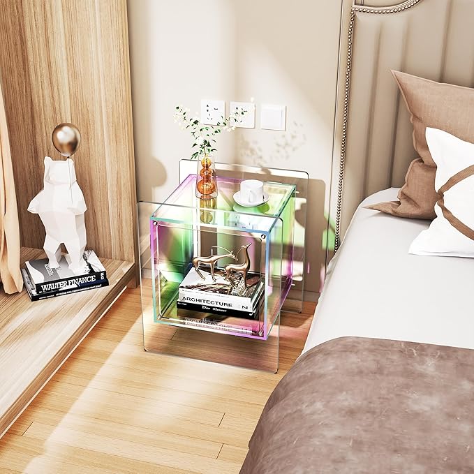 Acrylic Nightstand Colorful Bedside Table - Image 6