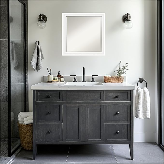 Amanti Art White Bathroom Mirror - Image 4