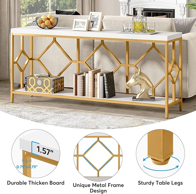Tribesigns 71 Inch Extra Long Sofa Table, Narrow Long Sofa Console Tables - Image 5