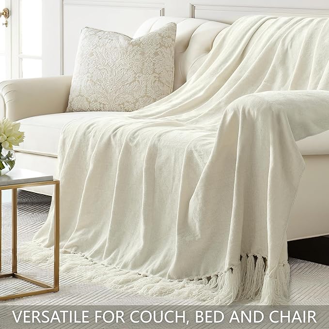 Chenille Throw Blanket for Couch 50"X 60", Soft Cozy Throws - Image 4