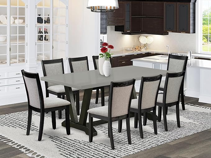 East West Furniture V697MZ606-9 9 Piece Dining Room Table Set Includes a - Image 2