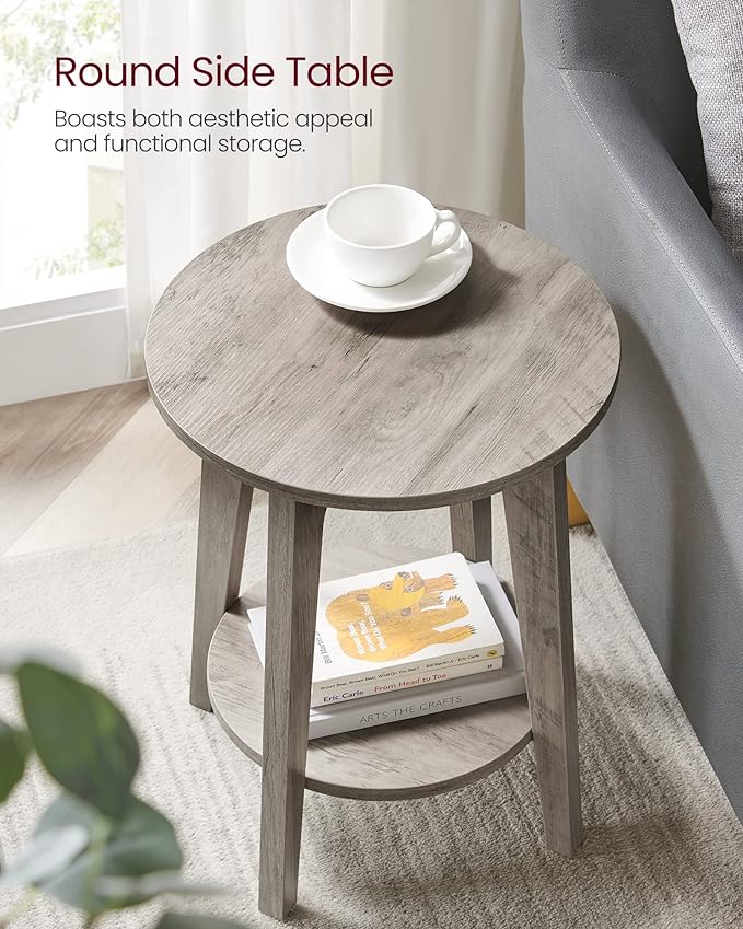 VASAGLE Side Table, Small Round End Table - Image 5