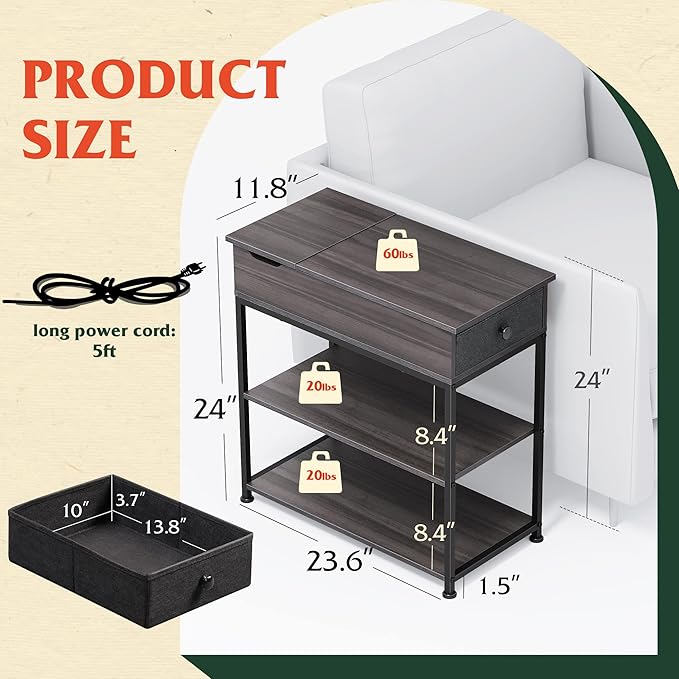WLIVE Small Side Tables Living Room - Image 3
