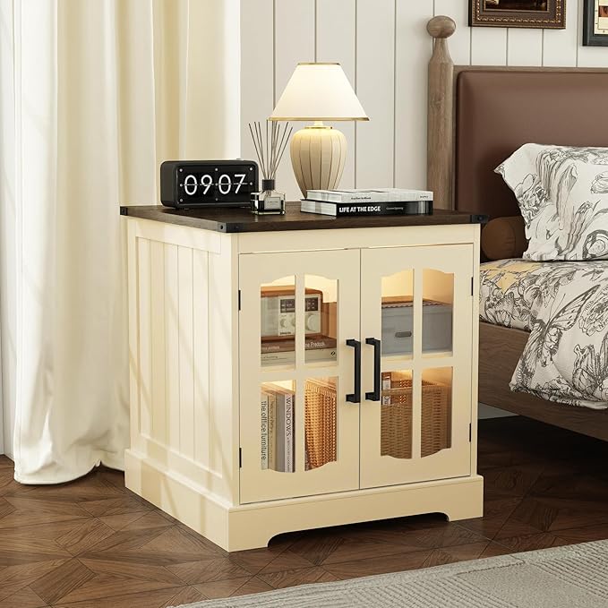 ChooChoo Farmhouse End Table Set of 2, Nightstand - Image 7