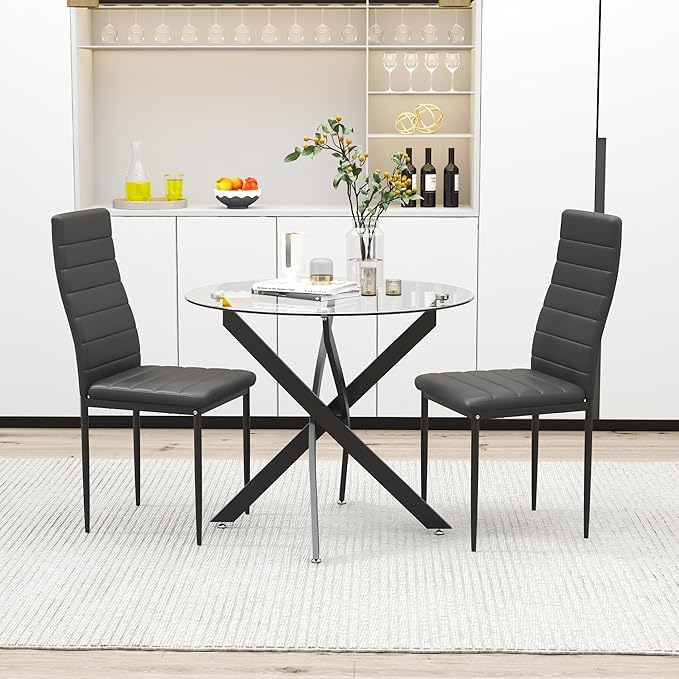 Glass Dining Table Modern Kitchen Table - Image 3