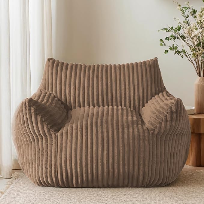 Oversized Bean Bag Chair for Adults, Giant Comfy Plush Boneless Bean Bag Couch by LivingGiving