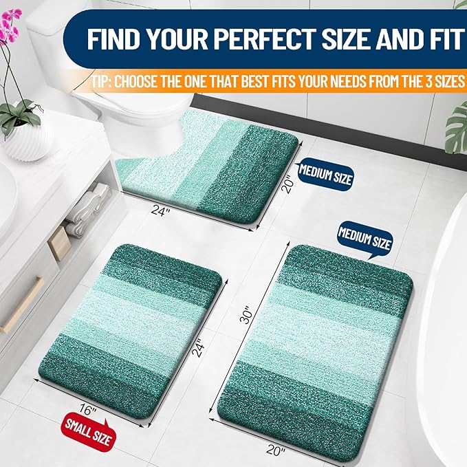 OLANLY Bathroom Rugs Mat 24x16, Extra Soft Absorbent Microfiber Bath Rugs - Image 2