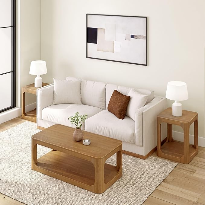 Plank+Beam Forma Coffee Table, Solid Wood 48 Inch Modern Coffee Table - Image 6