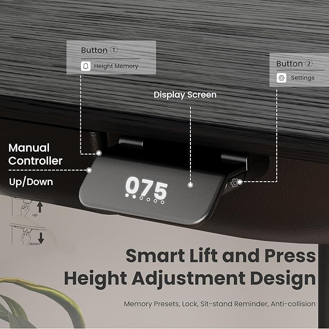 COLAMY Electric Adjustable Standing Desk – 48 x 28 Inch Sit Stand Desk - Image 4