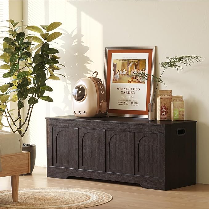 DINZI LVJ Storage Chest, 47.2”Wooden Storage Box - Image 2
