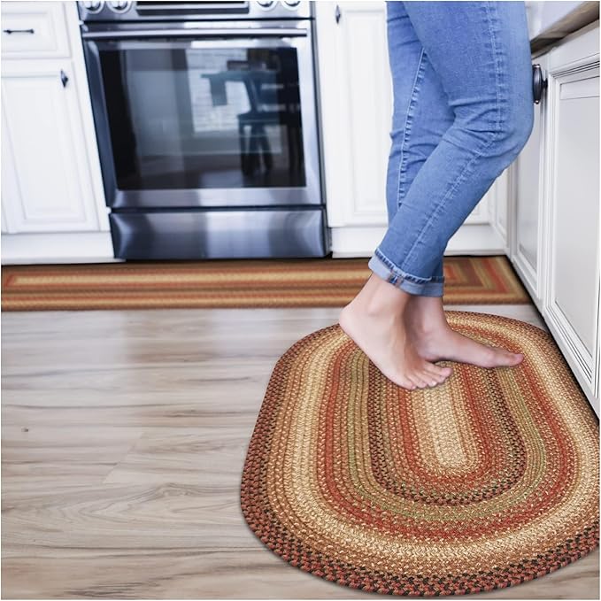 Gingerbread Brown Oval Braided Rug, 2x3' - Image 9