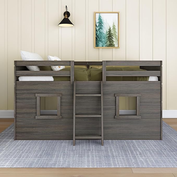 Max & Lily Modern Farmhouse Twin Low Loft Bed - Image 2