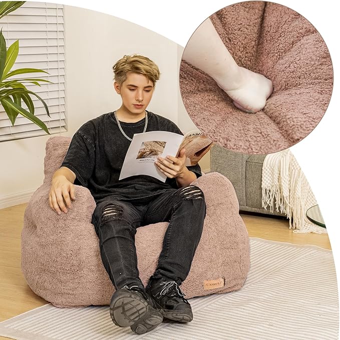 Bean Bag Chair with Filler, Bean Bag Sofa with Tufted Soft Stuffed Filling - Image 8