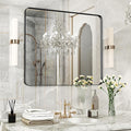 28×32 Black Bathroom Mirror, Rectangular Bathroom Vanity Mirror by FunMemories
