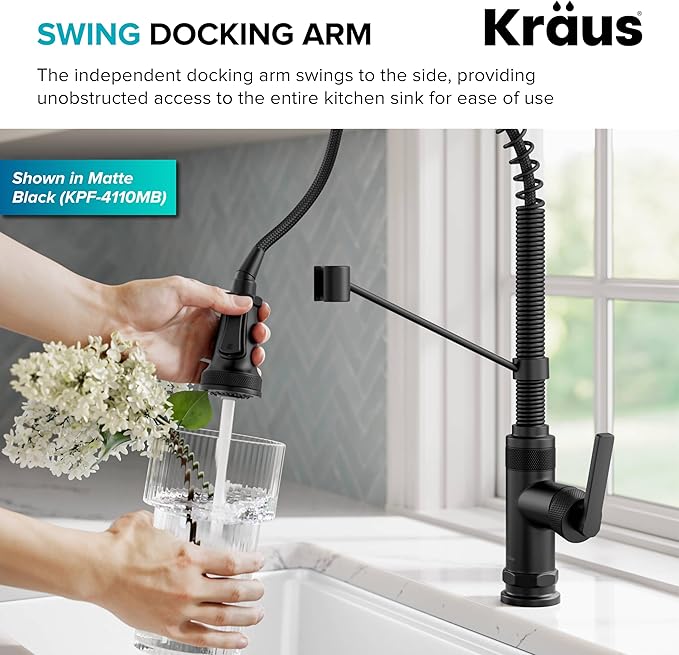 KRAUS Allyn Commercial Style 2-Function Single Handle Pull Down Kitchen Faucet - Image 8
