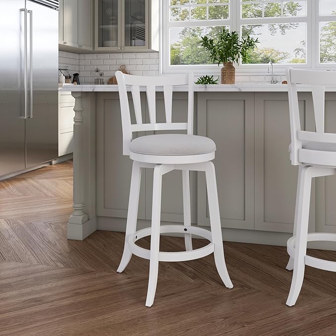 HILLSDALE Presque ISLE Wood Counter Height Swivel Stool White - Image 2