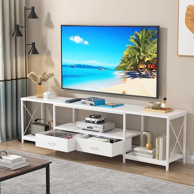 TV Stand with Fabric Drawer for 65 70 75 Inches TV - Image 4