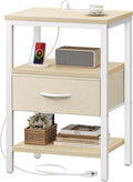SUPERJARE Nightstand with Charging Station, Bed Side Table with Adjustable by SUPERJARE
