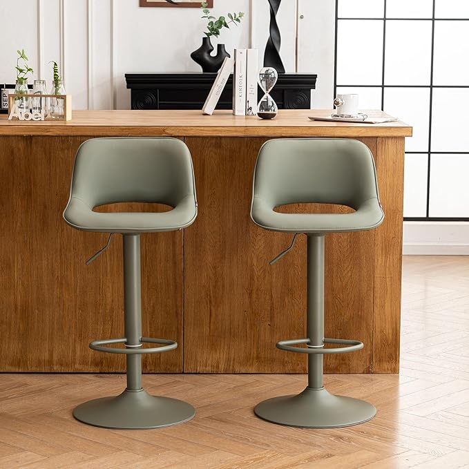 YOUNIKE Bar Stools Set of 2 Modern Swivel Barstools, Adjustable Counter Height - Image 9