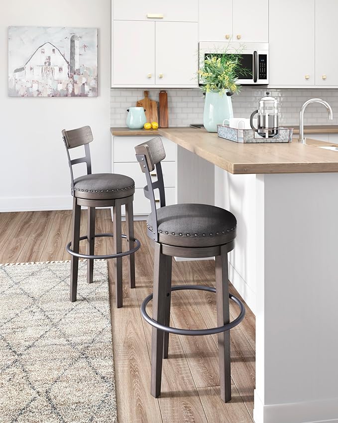 Signature Design by Ashley Caitbrook 30" Farmhouse Bar Height Upholstered - Image 14