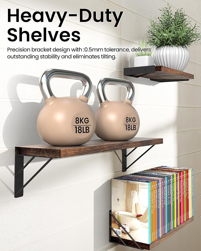 BAYKA Wall Shelves for Bedroom Decor, Floating Wall Shelves for Living Room - Image 5