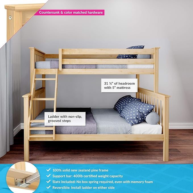 Max & Lily Bunk Bed Twin Over Full Size - Image 3