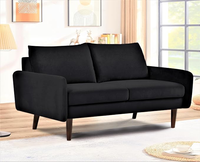 Container Furniture Direct Kent Velvet Loveseat Sofa - Image 7