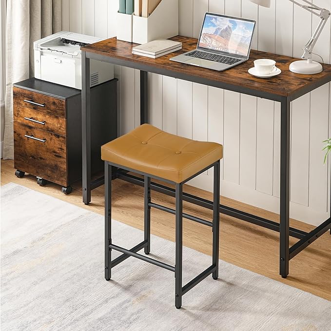 HOOBRO Bar Stools, 25.4" Saddle Stools - Image 4
