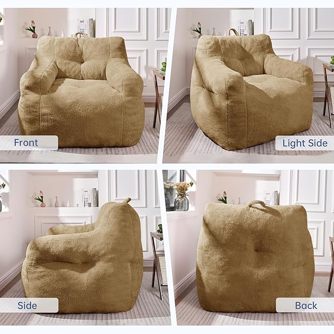 Comfy Chair Bean Bag Chairs for Adults, 3FT Bean Bag Couch Loungers for Teens & - Image 4