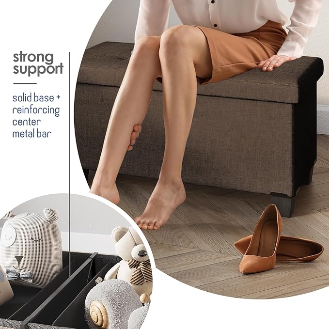 STORAGEBUD Storage Ottoman Bench - Image 5