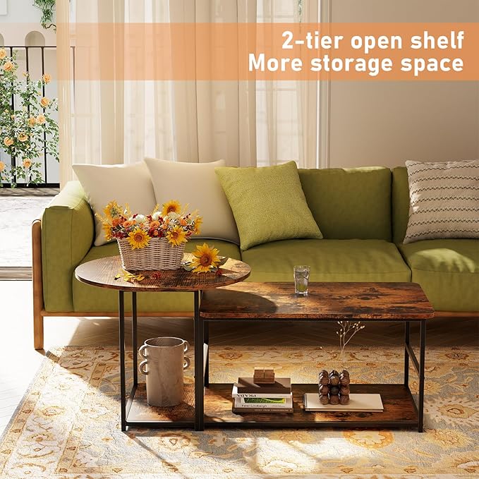 WOHOMO Coffee Table, Mid Century Modern Coffee Table - Image 7