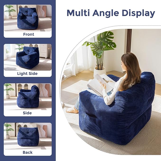 MAXYOYO Bean Bag Chair, Tufted Bean Bag Couch Lazy Chair, Living Room Sofa Couch - Image 7