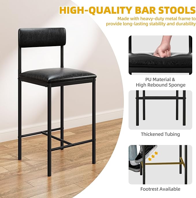 DWVO 5-Piece Dining Room Table Set Bar Table and Chairs Set Counter Height - Image 4