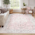 LIVEBOX Pink 8x10 Area Rug for Bedroom Girls, Boho Washable Rugs for Living by LIVEBOX