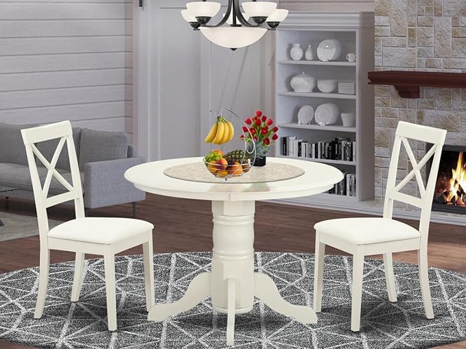 East West Furniture SHBO3-WHI-LC 3 Piece Dinette Set - Image 6
