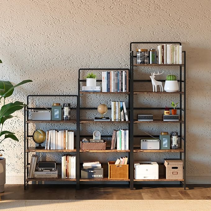 4NM No Assembly Folding Bookshelf, 4-Shelf 54" H Collapsible Foldable Bookcase - Image 6
