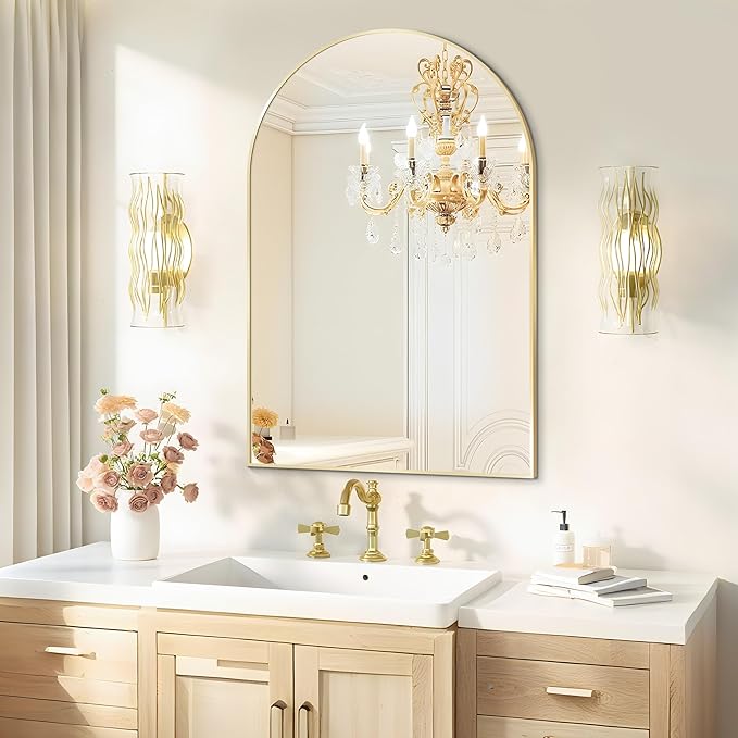 Arched Wall Mirror 24"X36", Modern Farmhouse Mirror Wall Mounted, Curved Arch - Image 6