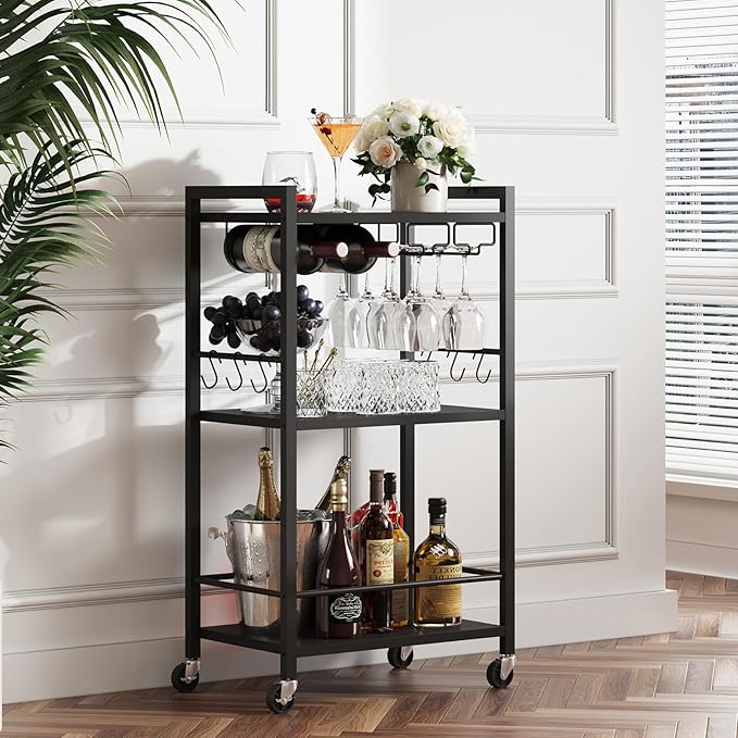 TUTOTAK Bar Cart, Home Bar Serving Cart by WelcometotheTUTOTAKHome