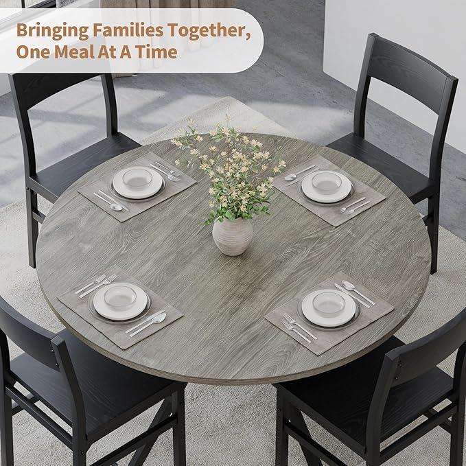 Round Dinner Table for 4, 42 Inch Kitchen & Dining Room Table - Image 4