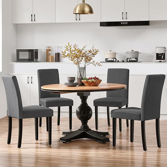 Yaheetech Dining Chairs Set of 4 Fabric Parson Upholstered Kitchen Chairs - Image 8