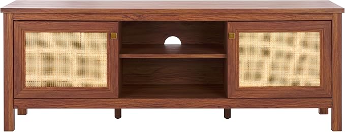 SAFAVIEH Evane TV Stand for up to 65" Flatscreen – Walnut & Natural, 2 Doors - Image 8