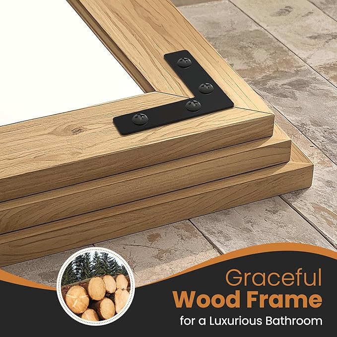Full Length Mirror with Wooden Frame, Bedroom Decor, Hanging or Leaning - Image 8