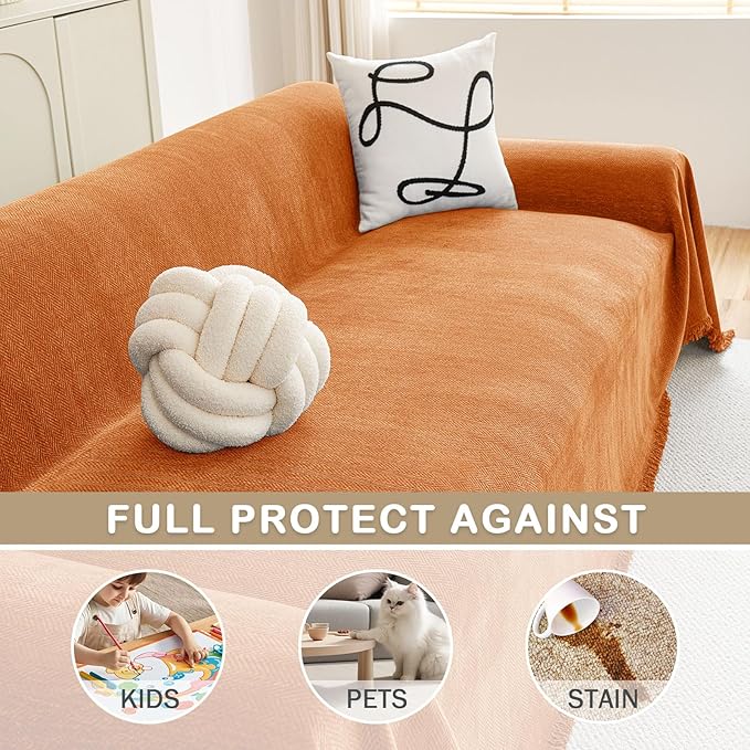 hyha Couch Cover for Dogs, Boho Sofa Covers for 3 Cushion Couch Washable - Image 3