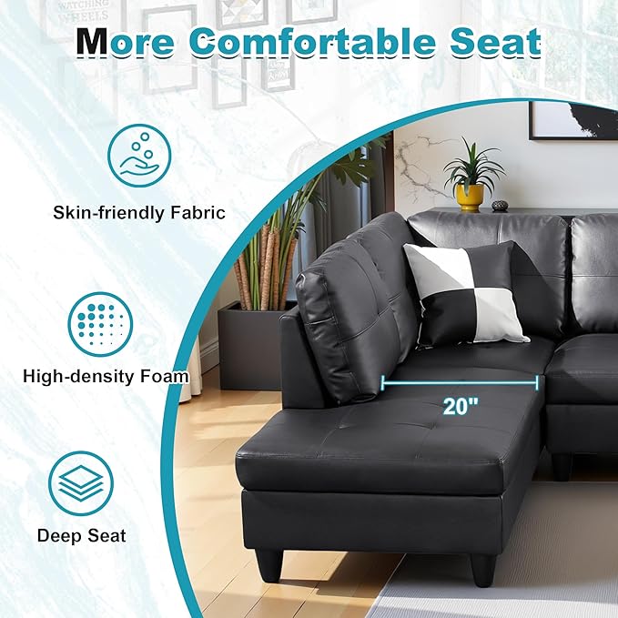 103.5" Oversized Sectional Couch, L Shaped Couch - Image 5